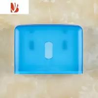 三维工匠免打孔防水擦手纸盒厕所卫生间挂壁式厨房酒店家用抽纸盒纸巾盒 蓝色(擦手纸专用)