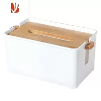 三维工匠桌面方形纸巾盒家用客厅抽纸盒北欧简约纸巾收纳盒可升降餐巾纸盒 白色