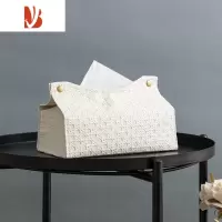 三维工匠红轻奢纸巾盒艺术感抽纸盒卫生间家用纸巾盒客厅皮革收纳盒抽纸盒 白色