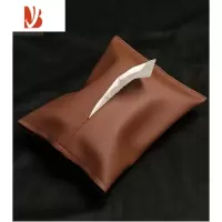三维工匠车载纸巾盒抽纸袋车内挂式简约风纸巾套汽车扶手箱皮革通用纸巾包 棕色(超纤皮质)