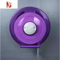 三维工匠卫生间厕所纸巾盒防水免打孔壁挂式酒店创意家用大卷纸圆形手纸盒 大圆紫色(打孔)