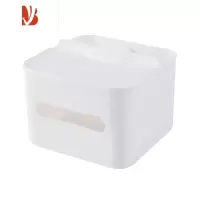 三维工匠多纸巾盒桌面简约收纳盒DIY贴纸办公室现代学生宿舍整理盒子 白色小号