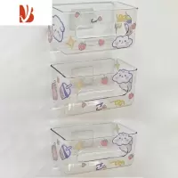 三维工匠新款ins 抽纸收纳盒卫生间免打孔壁挂式洗脸纸巾盒家用宿舍收纳纸 透明色[3个装]附赠配套随机贴纸