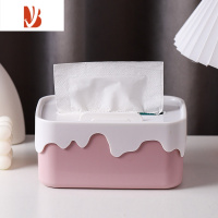 三维工匠桌面卡通创意纸巾盒可爱少女心茶几餐巾纸收纳盒客厅多抽纸盒 少女粉[1个装]