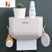 三维工匠卫生间纸巾盒防水免打孔厕所抽纸厕手纸盒卫生纸置物架创意卷纸盒 升级款大号灰色[主图款] 适用所有纸巾