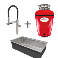 贝克巴斯(becbas) 智能龙头可启动垃圾处理器F6Pro带温度显 智能水龙头F01+82450手工水槽+F6Pro