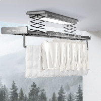 顶固隐形晾衣架超薄小尺寸嵌入式电动晾衣架隐藏式语音智控晾衣机T60 太空灰