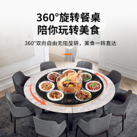 [黑色可煮火锅90cm圆形电动旋转]迪尔嘉暖菜板智能饭菜加热保温板电动旋转餐桌垫多功能恒温转盘电磁炉款