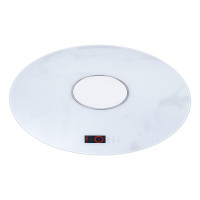 [白色可煮火锅120cm圆形电动旋转]迪尔嘉暖菜板智能饭菜加热保温板电动旋转餐桌垫多功能恒温转盘电磁炉款