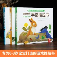 动物朋友手指推拉书 婴幼儿0-3岁撕不烂早教书宝宝洞洞推推书婴儿纸板立体书机关触摸书动手书启蒙互动翻翻小熊很忙绘本2