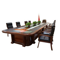 是尚 办公家具 油漆贴木皮大型会议桌 长条桌现代简约会议室接待洽谈桌培训
