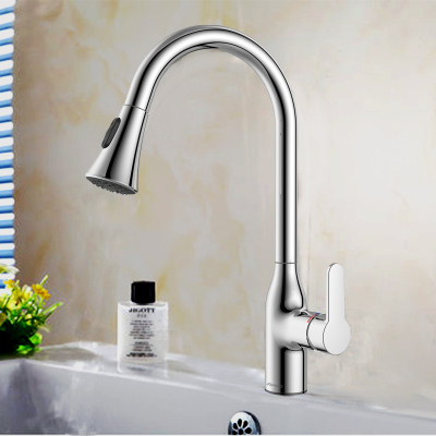 九牧(jomoo)抽拉式家用厨房水龙头万向防溅伸缩洗菜盆水槽水池冷热水