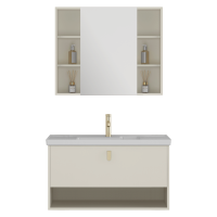 九牧(JOMOO)实木悬挂浴室柜组合现代简约洗手脸盆柜卫生间洗漱台镜柜套装JAG219-100AR-116一百规格
