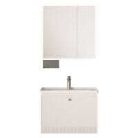 九牧JOMOO现代细语奶白简约实木浴室柜组合环形智能镜卫生间一体陶瓷盆JAG419(不含安装)