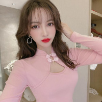 权小威 2022春秋新款时尚气质民国风小洋装复古名媛气质性感修身短款包臀少女旗袍改良版连衣裙