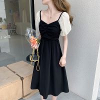 权小威 2022新款法式赫本风复古仙森系可盐可甜气质收腰显瘦连衣裙女夏