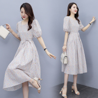 权小威 雪纺碎花连衣裙女夏新款春装气质温柔风中长裙