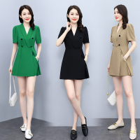 权小威 连衣裙女夏装2022年新款高级感修身显瘦大方洋气套装短裙