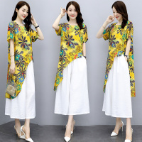 权小威 2022年夏新款大码女装时尚优雅潮流气质套装/套裤个性宽松休闲