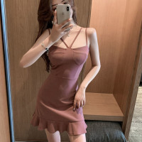 权小威 女人味显胸鱼尾裙包臀性感连衣裙短裙夏天2022新款小个子气质