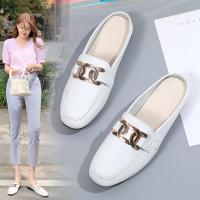 权小威 2022新款夏透气百搭时尚懒人平底包头半拖鞋舒适软底女鞋