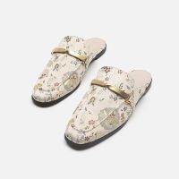 权小威 女夏天外出鞋子女2022新款绣花刺绣包头半拖鞋女时尚舒适软底女鞋