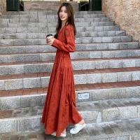 权小威 春秋季初高中女生长裙脚踝学生长袖裙子大学生穿胖长款到脚踝长裙170高个子气质长款拖地及踝黑色裙