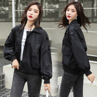 权小威 2022春装新款春季春秋百搭韩版休闲宽松女士小个子风衣夹克短外套女短款外套上衣小外套女