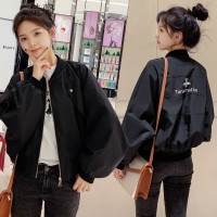 权小威 2022秋装新款秋季春秋百搭韩版休闲宽松女士款夹克短外套女棒球服刺绣短款外套上衣小外套女