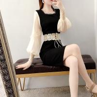 权小威 淑女连衣裙2022新款秋装气质名媛小香风收腰显瘦包臀裙子女中长款