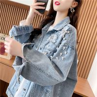 权小威 小清新重工设计感牛仔外套女2022年新款韩版时尚洋气高端气质百搭慵懒风夹克上衣