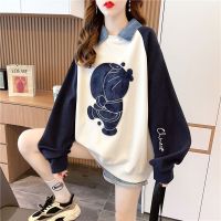 权小威 薄款polo领卫衣少女2022秋季新款韩版时尚气质高端名媛学生洋气宽松设计感上衣