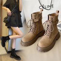 权小威 厚底马丁靴女英伦风2022新款百搭洋气辣妹春秋短靴轻便透气显腿长