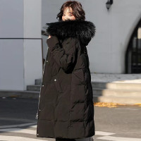 权小威 羽绒服2022年冬季新款韩版加厚保暖舒适白鸭绒派克服女小个子气质休闲宽松长款外套女潮