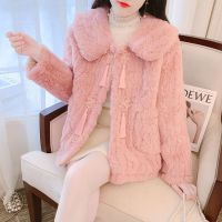 权小威 短外套女2022年冬季新款韩版时尚气质高端名媛洋气小个子毛茸茸加厚皮毛一体大衣