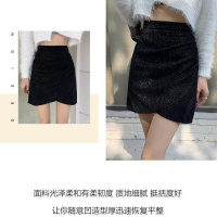 权小威 褶皱半身裙女2022新款秋冬时尚百搭高腰显瘦A字外穿半身裙