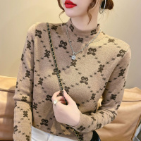 权小威 抗起球半高领秋冬新款毛衣女宽松显瘦打底衫女百搭保暖针织衫