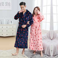权小威 草莓情侣睡袍秋冬季加厚保暖加长款浴袍男士女士可外穿浴衣