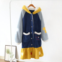 权小威 睡衣裙女士秋冬季浴袍加厚睡袍睡裙冬天白雪公主家居服