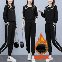 权小威 大码两件套2022秋冬季新款胖妹妹时尚显瘦卫衣休闲运动裤套装