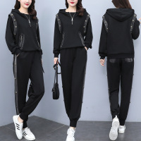 权小威 休闲运动套装女春秋装2022新款欧货潮宽松显瘦洋气时尚牛仔两件套