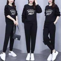 权小威 大码卫衣套装2022年新款秋装时尚休闲两件套遮肚显瘦运动套装