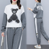 权小威 运动套装女秋季新款大码胖mm显瘦时尚时髦卫衣休闲两件套洋气