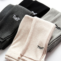 权小威 秋冬季新款打底裤女外穿竖条纹螺纹棉小脚大码修身显瘦秋裤