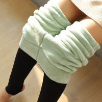 权小威 700克加肥加大冬款加绒厚保暖打底棉裤袜牛油果外穿踩脚