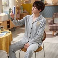 权小威 新款上新-款号9600春秋季男士睡衣休闲开扣棉质家居服男