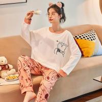 权小威 睡衣女春秋季长袖长裤套装秋冬新款卡通可爱甜美女士家居服可外穿