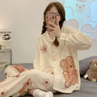 权小威 女士睡衣2022年秋季新款棉质长袖少女可爱小清新可外穿家居服套装