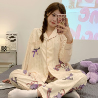 权小威 女士睡衣2022年秋季新款棉质长袖少女可爱小清新可外穿家居服套装