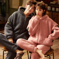 权小威 情侣睡衣女冬季可爱少女加绒加厚男士休闲家居服套装